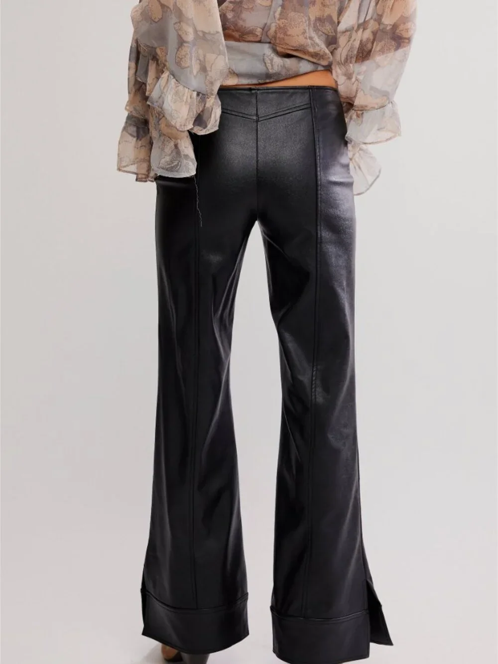 FREE PEOPLE Glow Up Vegan Pants / Black